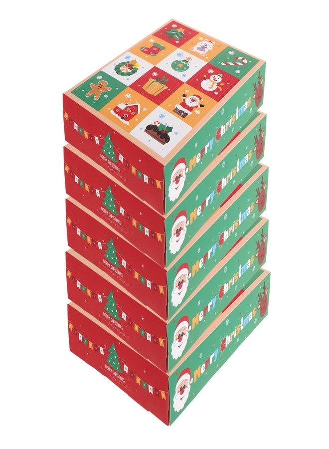 Baluue 5pcs Christmas Countdown Gift Boxes Compartments Holiday Treat Containers Empty Candy Storage for Party Favors and DIY Presents - Image 1